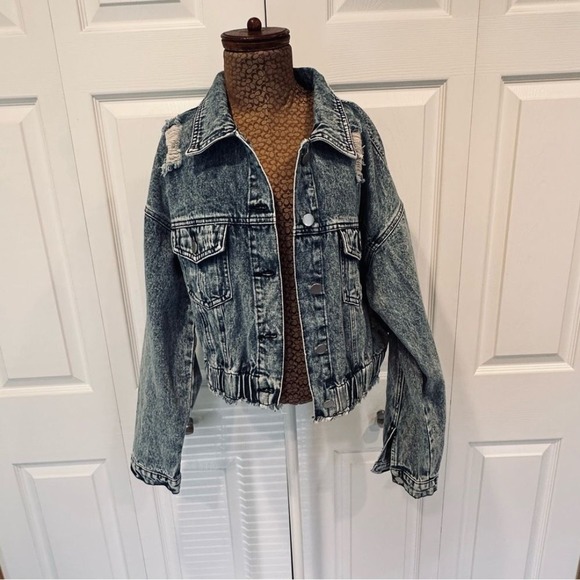 Denim Distressed Jacket - Picture 1 of 12